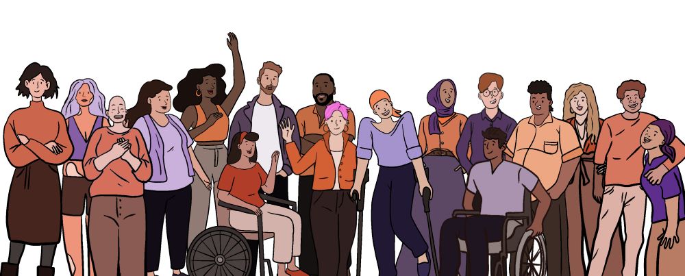 illustration of a diverse group of people