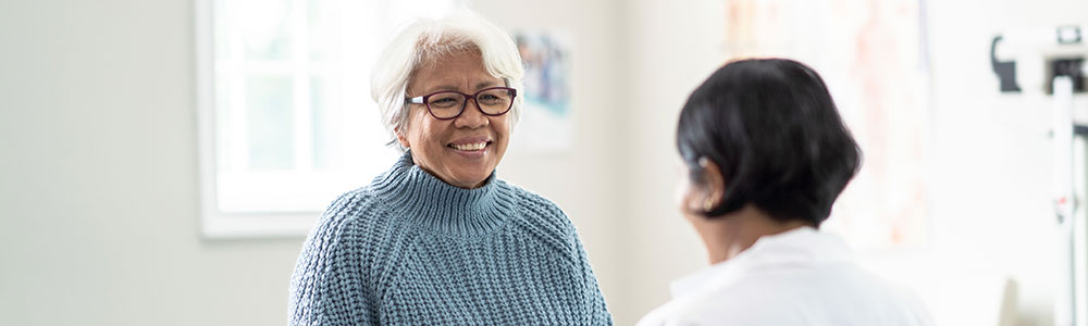 health professional chatting with patient